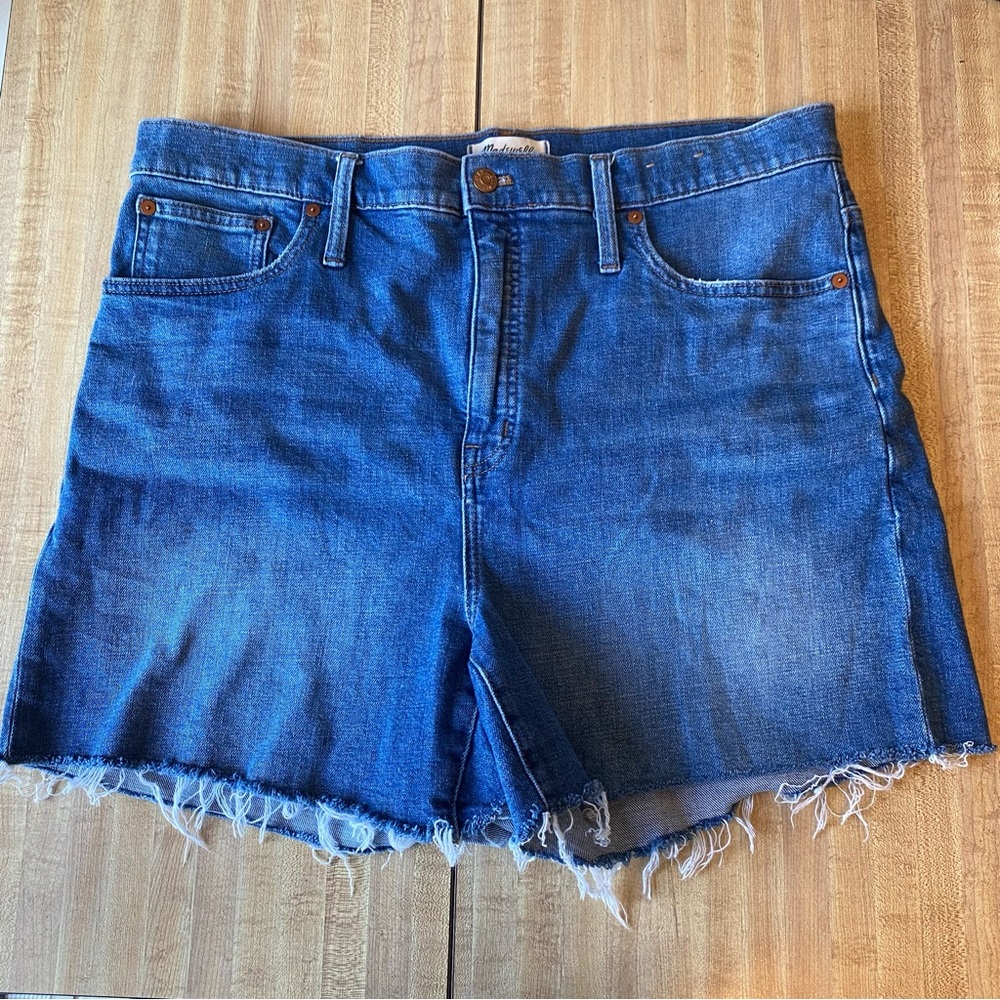 MADEWELL High Rise Denim Shorts Cutoff 33 Cotton Hemp Summer Tomboy